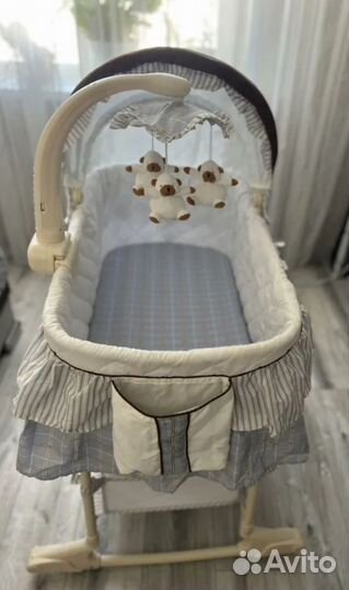 Детская люлька колыбель на колесах babyton