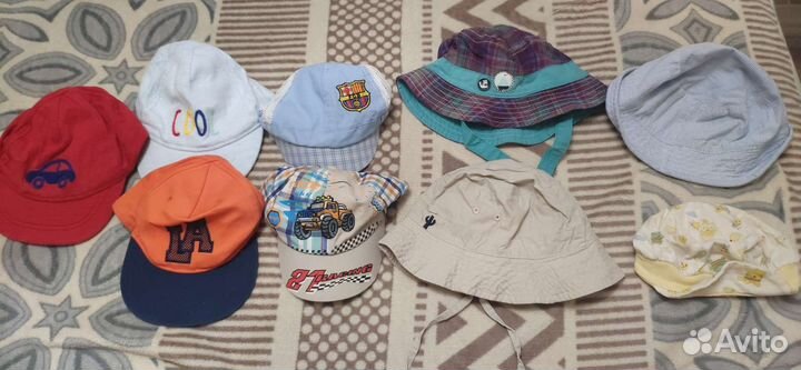 Панамы и кепки для мальчика до года