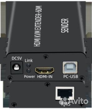 Hdmi удлинитель KVM до 60 метров по CAT-5/6+USB