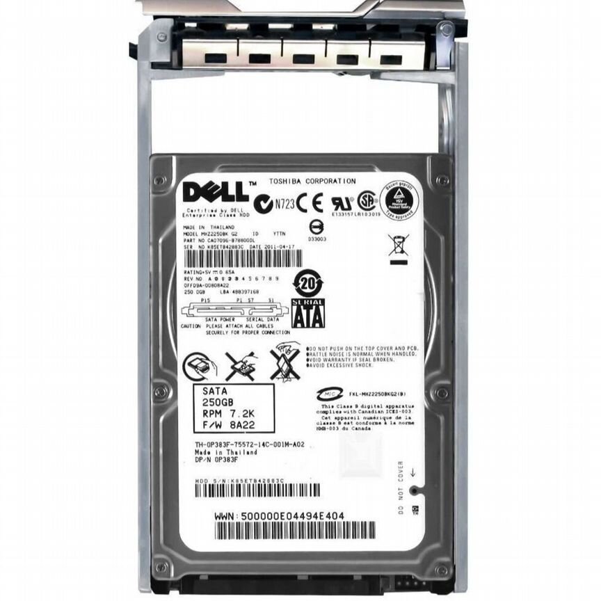 [P383F] Жесткий Диск Dell 250gb Sata3 2,5" Hdd P383f