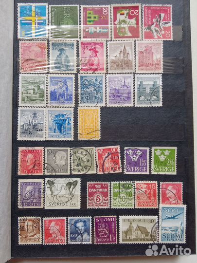 Марки антикварные иностранные 222шт