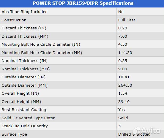 Задний тормозной диск PowerStop на Mazda 3 265x9