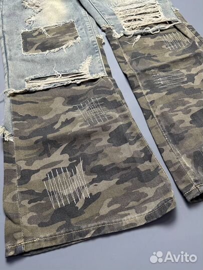 Джинсы Клёш Rick Owens Distress Multimaterial type