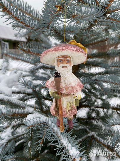 Елочная игрушка из ваты ручной работы