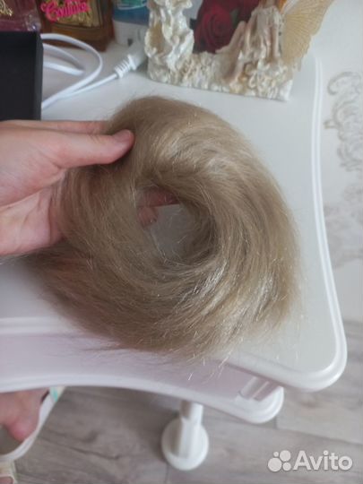 Хвост на резинке натуральный волос