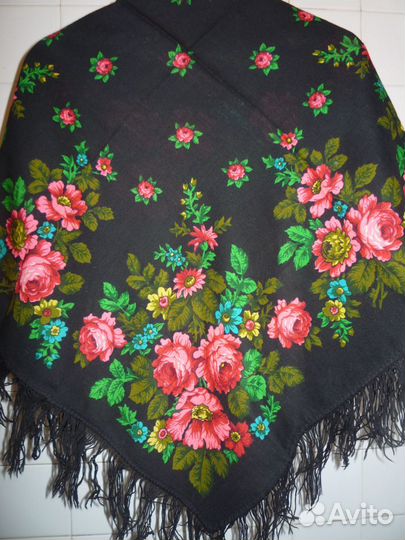 Платок павловопосадский + шерстяной СССР