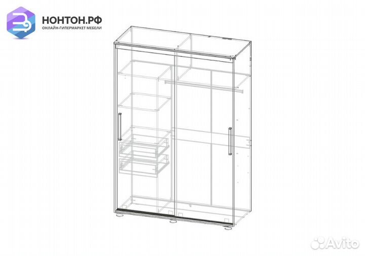 Шкаф-купе Комфорт-12 Прайм дуб сонома светлый