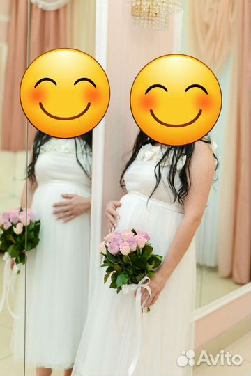 Свадебное платье для беременных, для регистрации