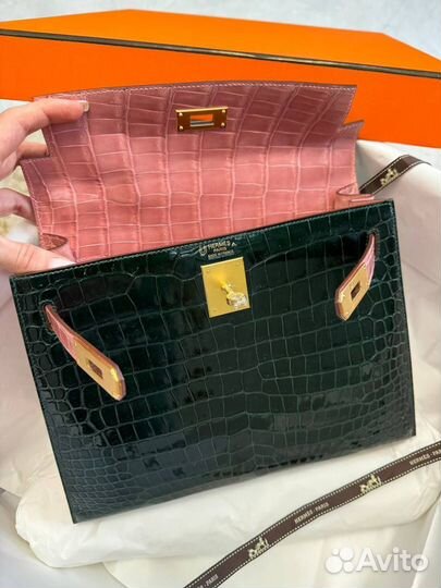 Сумка Hermes Kelly из кожи крокодила Ручной пошив