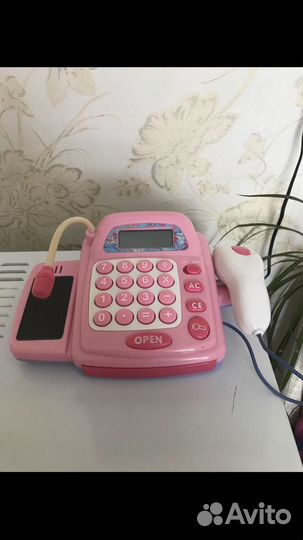 Касса детская на батарейках с деньгами
