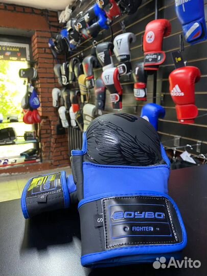 Перчатки крабы MMA BoyBo Wings Blue