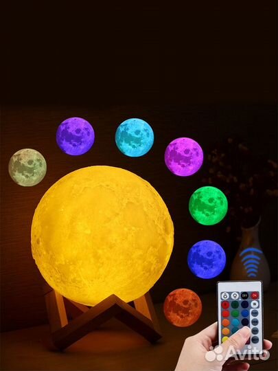 Светильник ночник спутник земли luna 3D