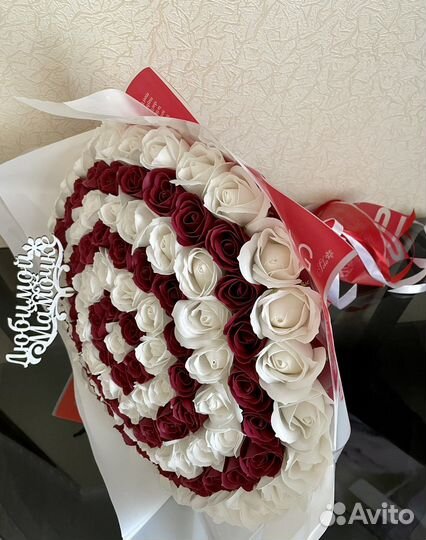 Букет из мыльных роз 65 шт )