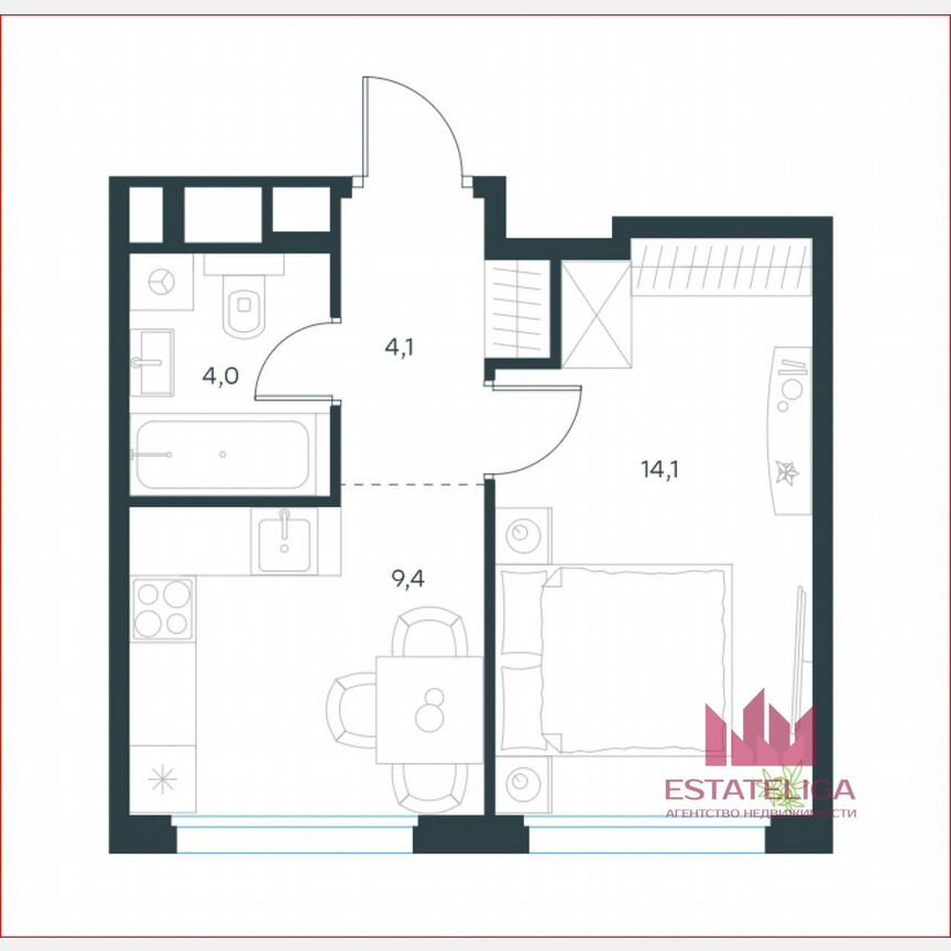 1-к. квартира, 35,3 м², 5/30 эт.