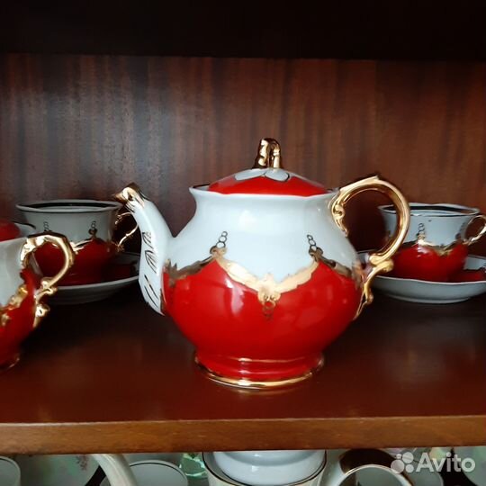 Чайный сервиз СССР Красный бутон