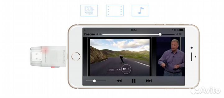 Флешка для iPhone со сменной SD картой до 128 гб