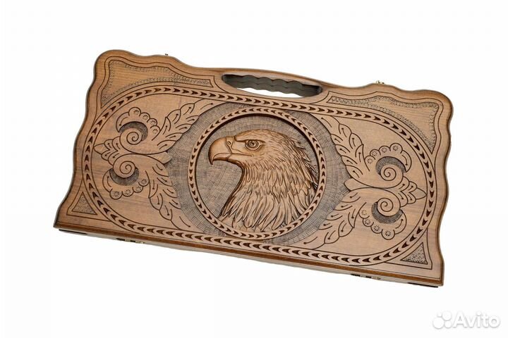Нарды и шашки резные Княжеский орёл 61 х 66 см бук Армения 62742