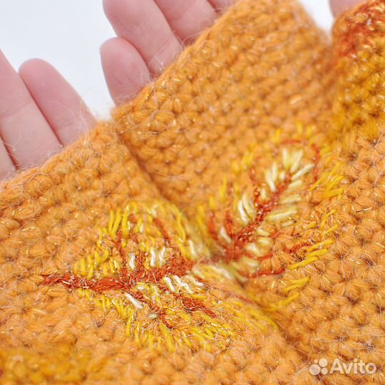 Митенки вязаные теплые ручной работы