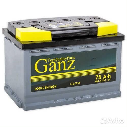 Ganz GA750 Аккумулятор 75 А/ч Обратная 278x175x190 EN680 А