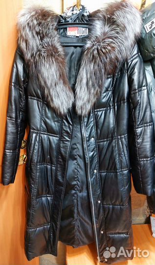 Кожаный пуховик, дубленка