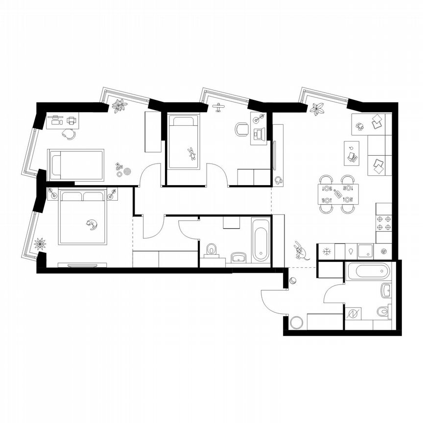 3-к. квартира, 82,2 м², 29/32 эт.