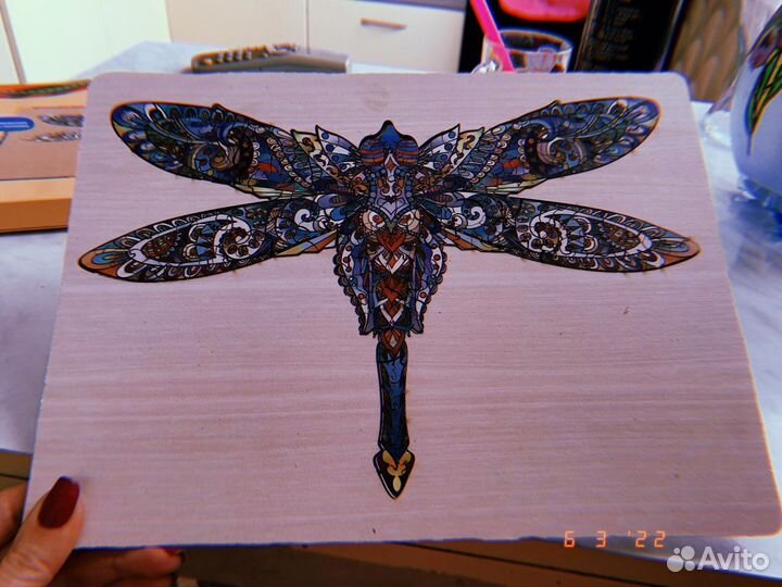 Деревянный пазл стрекоза