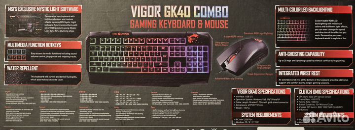 Игровой набор клавиатура/мышь MSI Vigor GK40