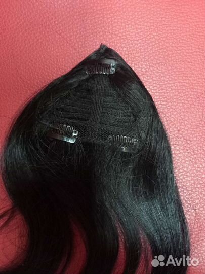 Накладная челка из натуральных волос, новая