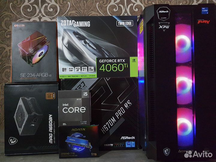 Игровой Пк RTX 4060Ti+ Core i5 12490F/H670/SSD1TB