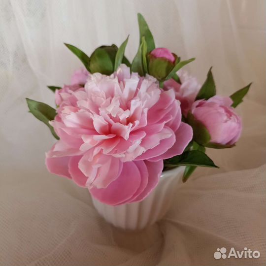 Пионы интерьерная композиция ручная работа