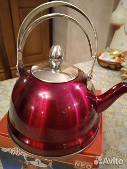 Чайник заварочный нержавейка красный 0,7 л новый