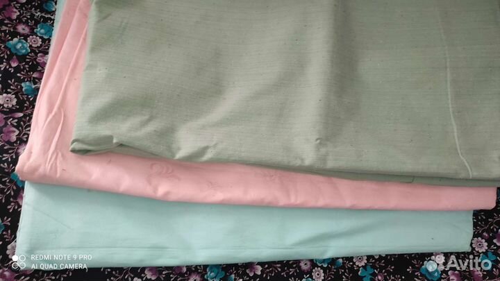 Отрезы тканей СССР (фланель, ситец, наперник)