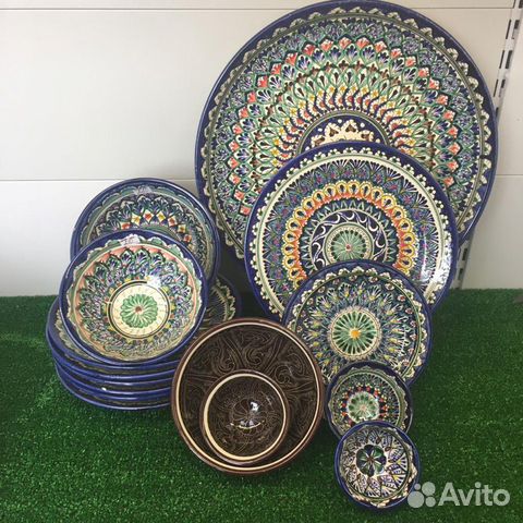 Посуда узбекская: ляганы, чайники, косы, пиалы