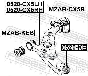 Рычаг mazda 3 13- пер.подв.лев. 0524-CX5LH Febest