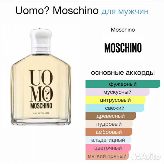 Парфюм Moschino uomo 75 ml и на распив оригинал