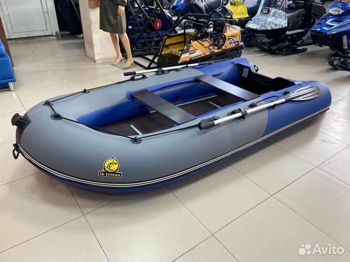 Лодка пвх Тритон 335 серо-синий