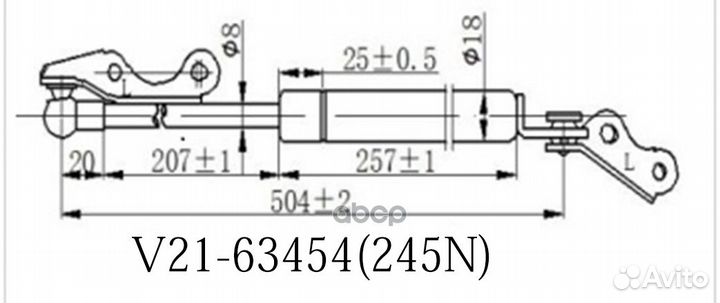 Амортизатор багажника jett V21-63454 V21-63454