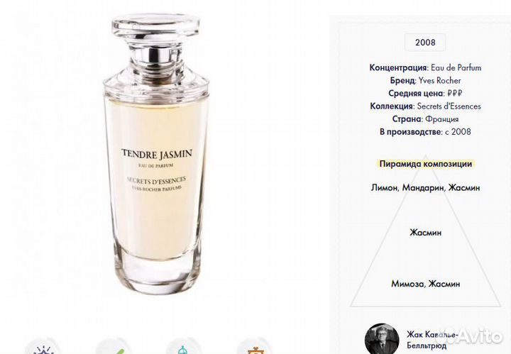 Духи Ив Роше женские Жасмин tendre jasmin 50мл