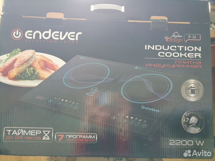 Индукционная плита 2 конфорки настольная