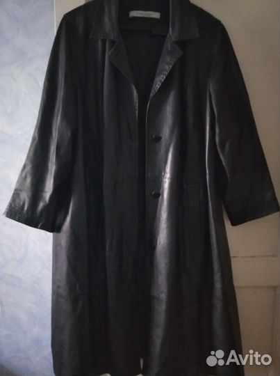 Кожаный плащ женский 58-60, оригинал