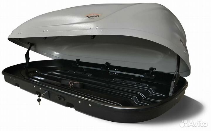 Бокс на крышу turino compact 360 л серый