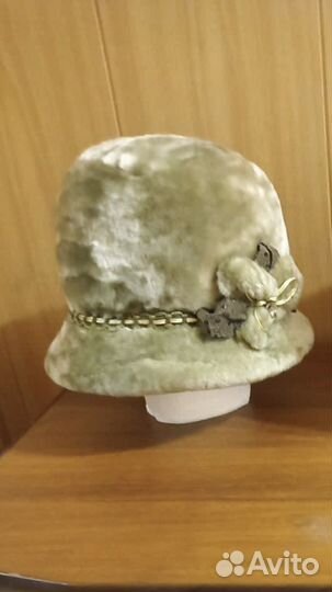 Шапка - шляпа, женская, мутон