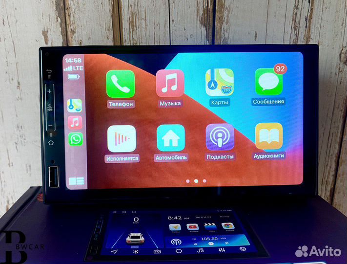 Магнитола 2din 7 дюймов CarPlay/Android Auto новая