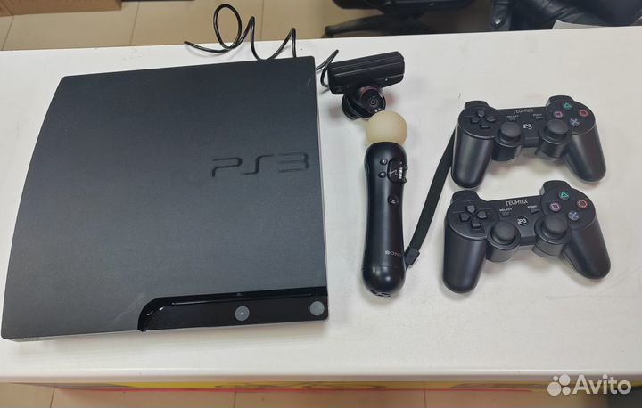 Sony PlayStation 3 Slim 320Gb 2 геймпада, камера