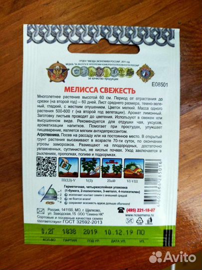 Семена мелиссы