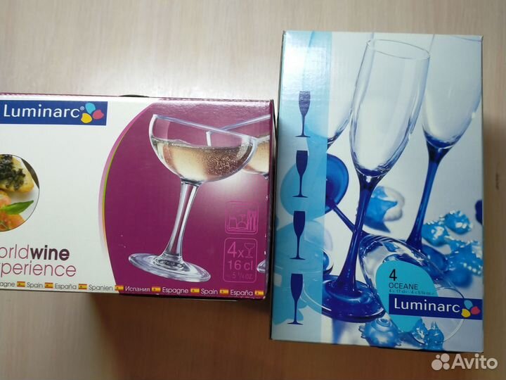 Фужеры для шампанского новые luminarc
