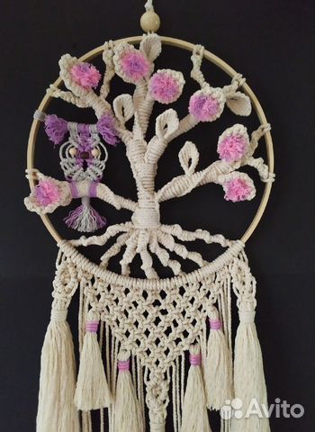 Панно на стену древо рода макраме
