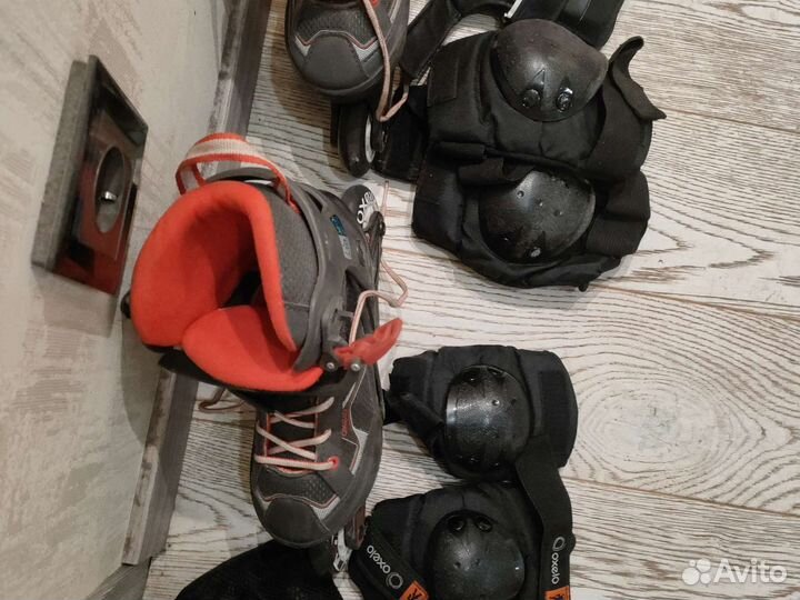 Ролики 32-35размер с комплектом защиты