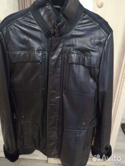 Кожаная зимняякуртка мужская