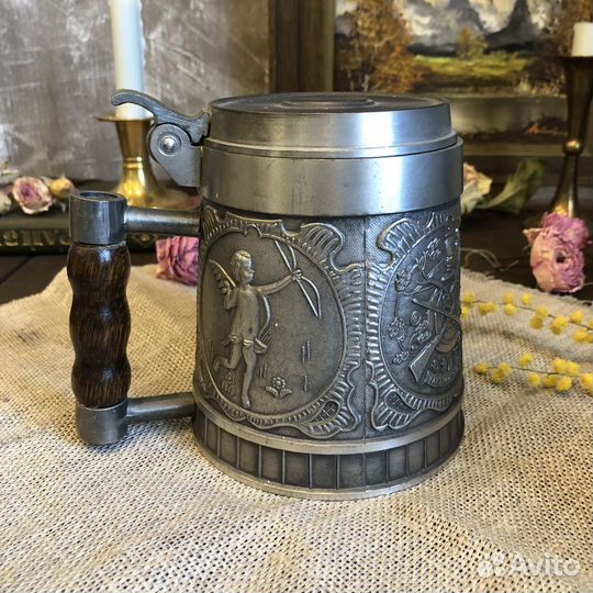 Пивная оловянная кружка 